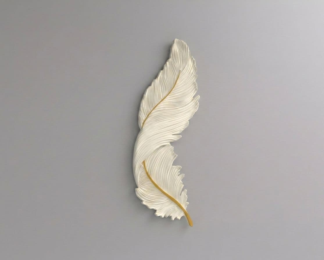 Detailed feather 3D relief by Krijo 3D